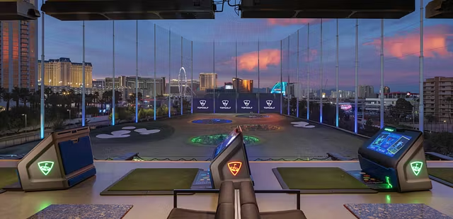 View from a Topgolf Bay in Las Vegas
